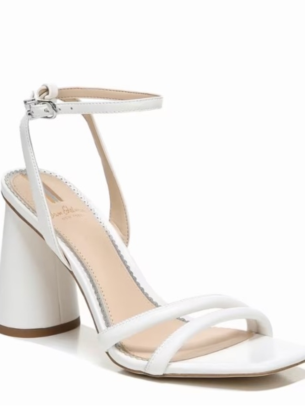 Sam Edelman Kia White Leather Block Heels